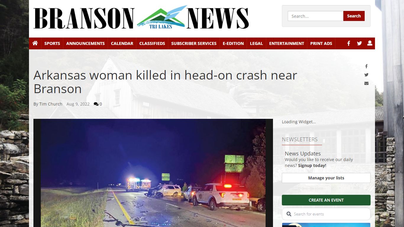 Arkansas woman killed in head-on crash near Branson
